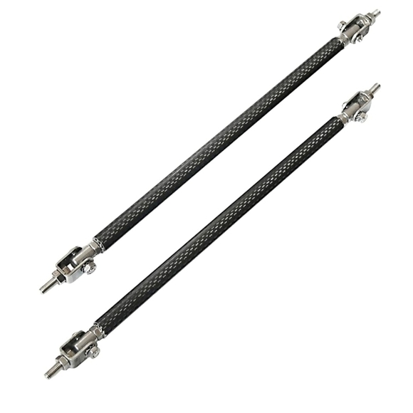 Carbon Front Bumper Lip Splitter Strut Rod Tie Support Bars - Picture 3 of 7